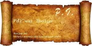 Pávai Ibolya névjegykártya