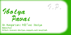 ibolya pavai business card